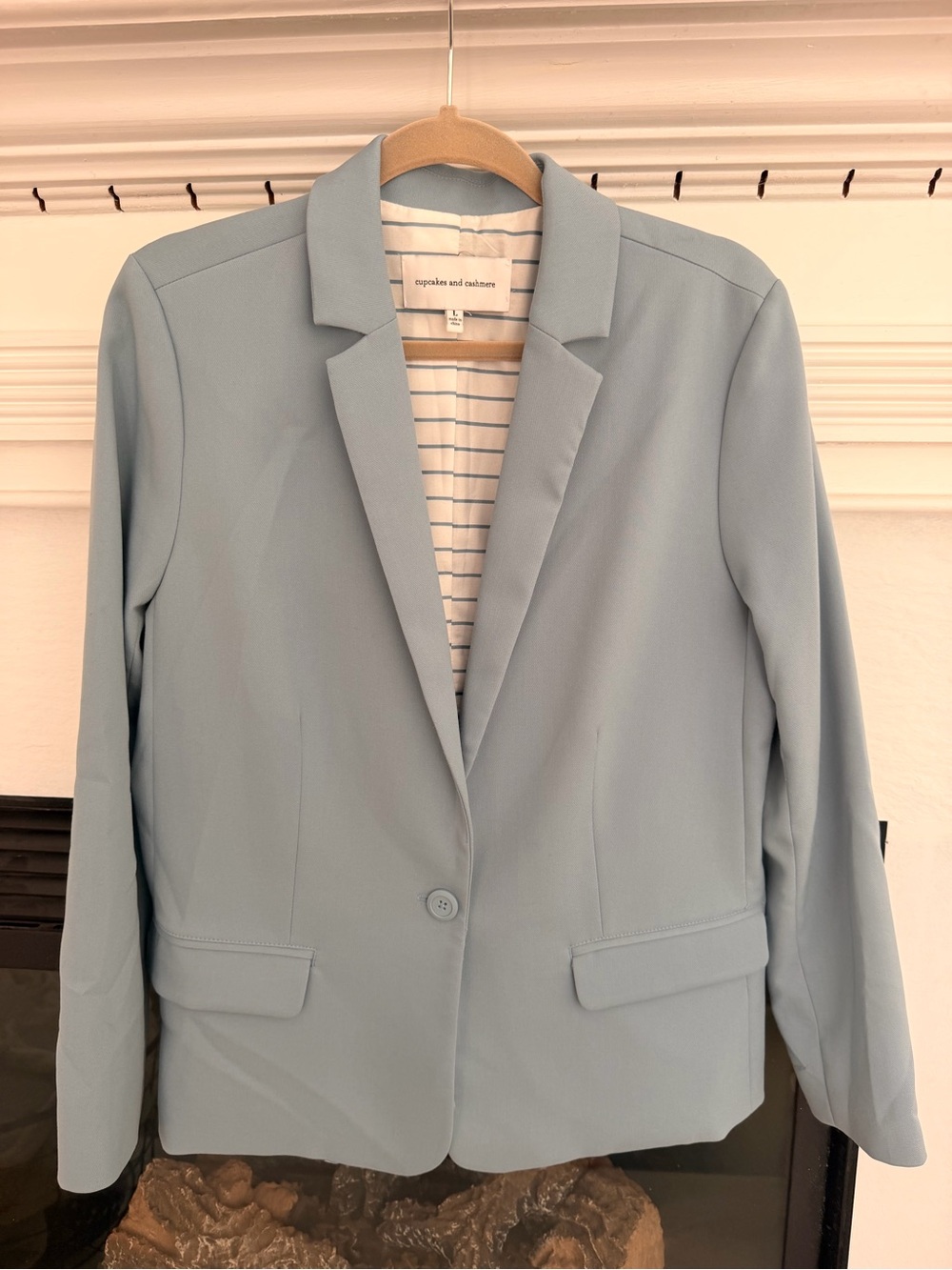 cupcakes & cashmere Powder Blue Single-Button Blazer